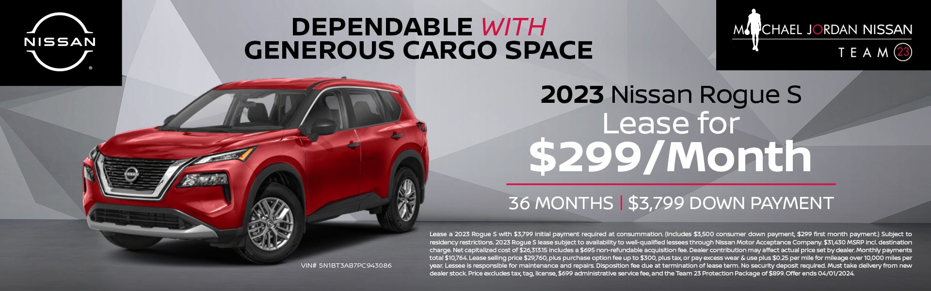 2023 Rogue Lease For $299/Mo For 36 Mos